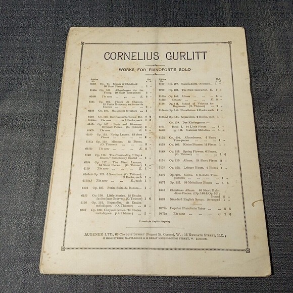 Antique Sheet Music Augener's Edition #6933a Double Blossoms Op 114, London 1902 - Picture 5 of 12